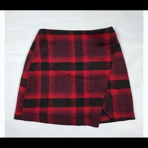 Abercrombie & Fitch Red Mini Plaid Skirt